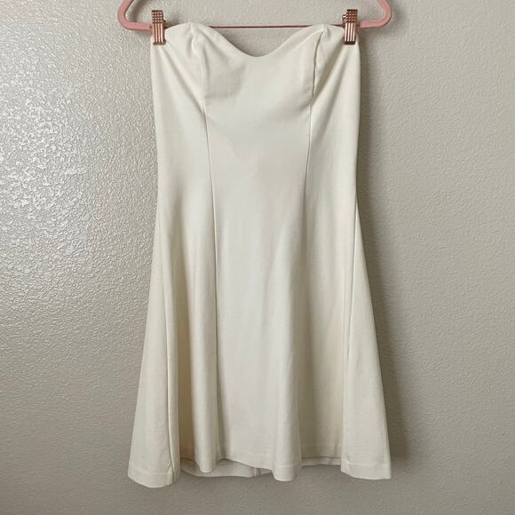 Amanda Uprichard Dress Womens Small Cream Strapless Knit Mini Bridal Cocktail - Picture 3 of 13